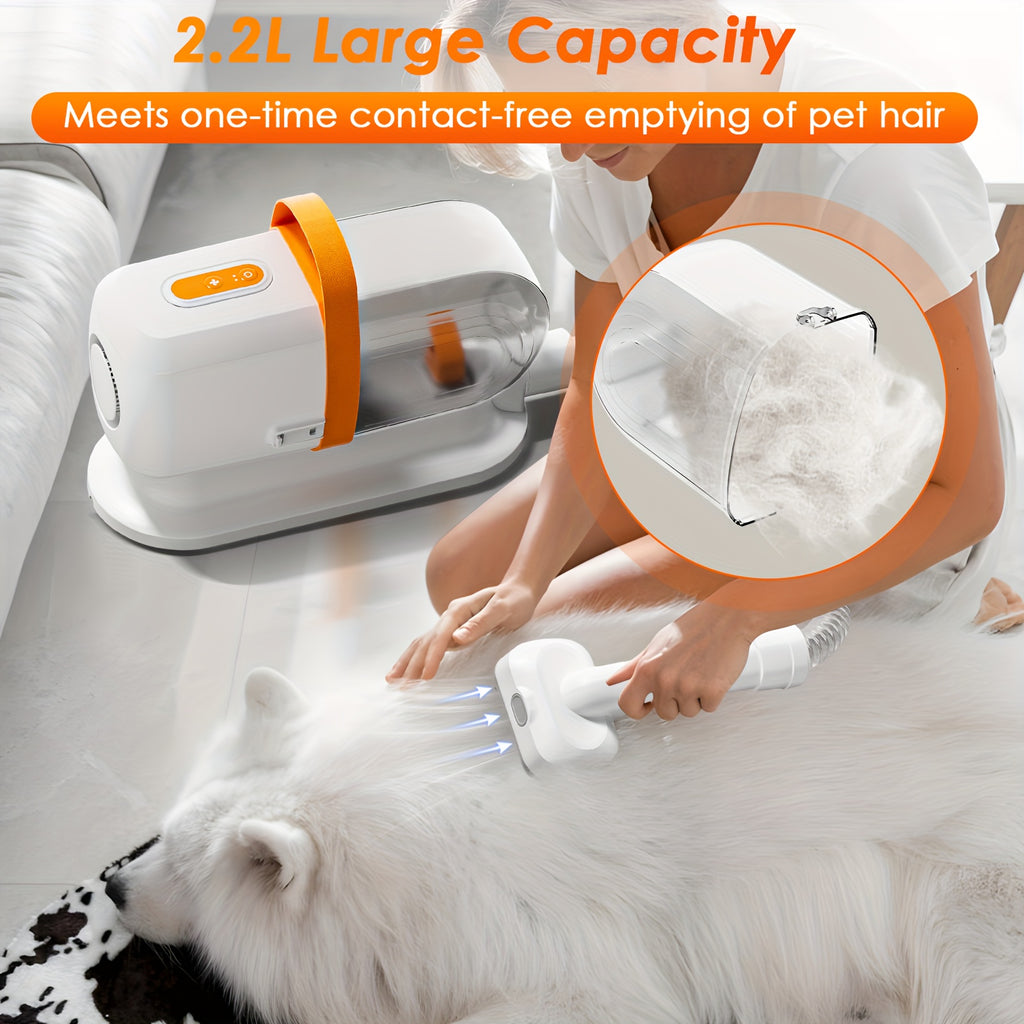 Dog Grooming Vacuum with Dryer Function, 74.39 oz Dust Cup, Low-Noise Pet Hair Collection and Grooming Tools for At-Home Shedding Care