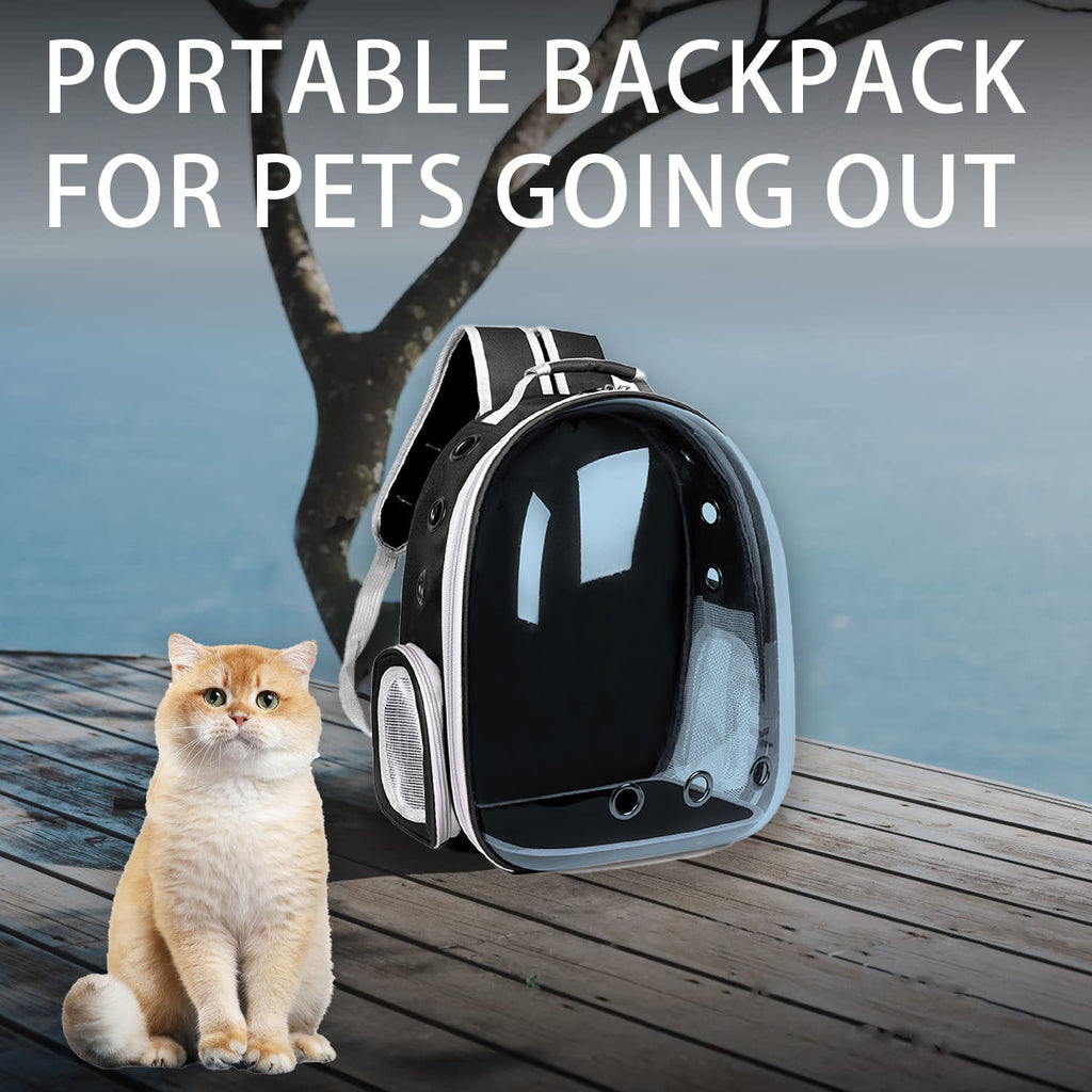 Transparent Capsule Cat Backpack, Breathable Portable Pet Carrier for Everyday Outings and Vet Visits, One-Size Pink and Black Style Options
