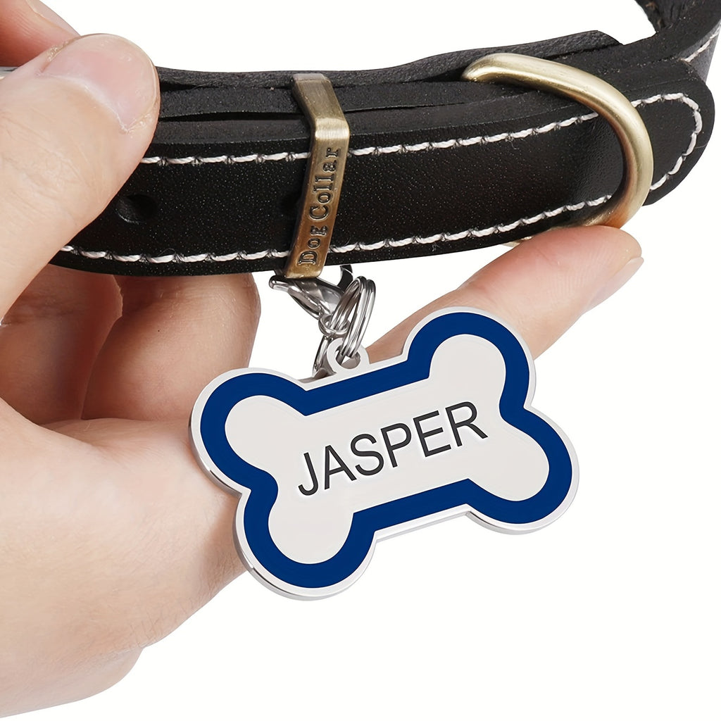 Personalized Metal Pet Tag for Dogs and Cats, Single Engraved Name ID Tag in Seven Colors for Everyday Identification and Pet Parent Gifts