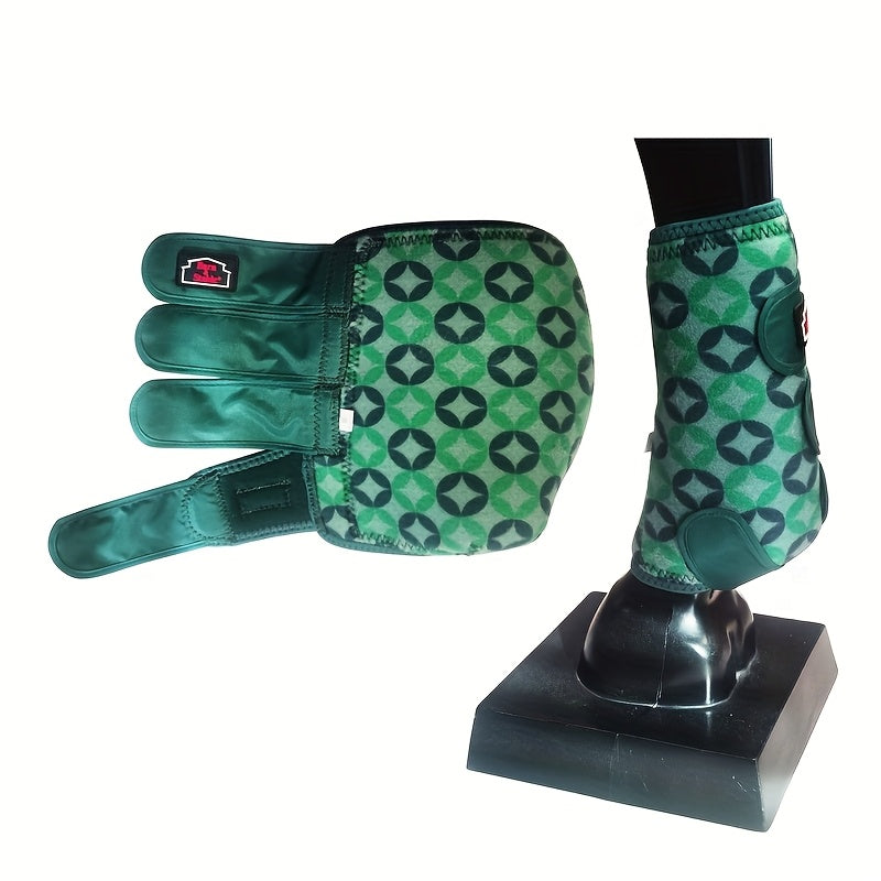 Breathable Horse Boots with Foam Cushioning and Adjustable Quick-Grip Closures, Front and Rear Leg Wraps for Endurance Training in Small, Medium and Large