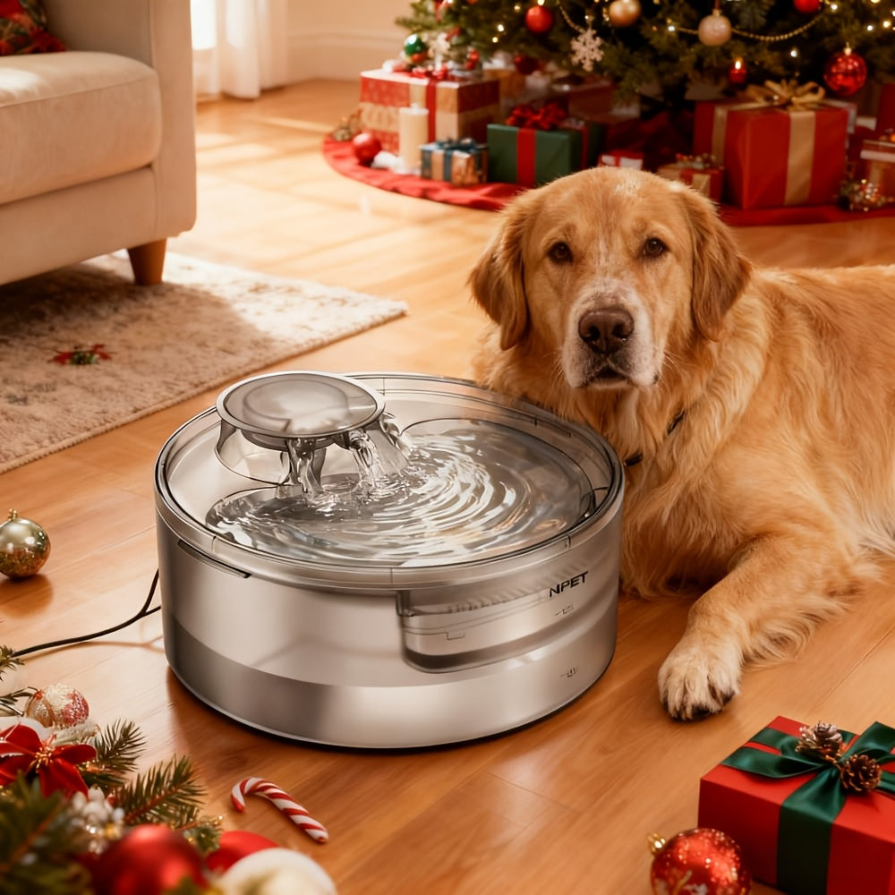 Dog Water Fountain with Splatter Guard, 5L or 8L Automatic Pet Drinking Dispenser for Multi-Pet Homes with Filter Bundle Options