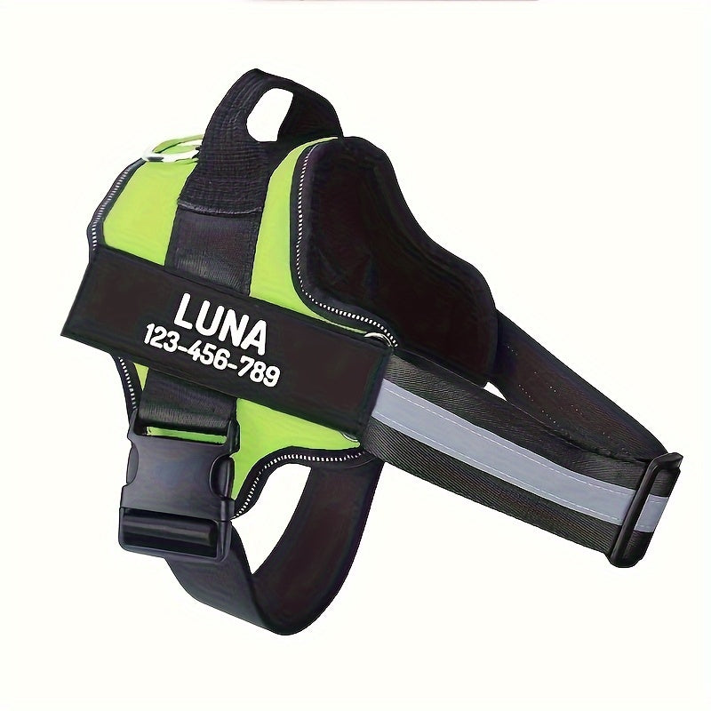 Personalized No Pull Dog Harness with Custom Name and Phone Number, Heavy-Duty Walking and Training Pet Vest in XS to XXL Size Options