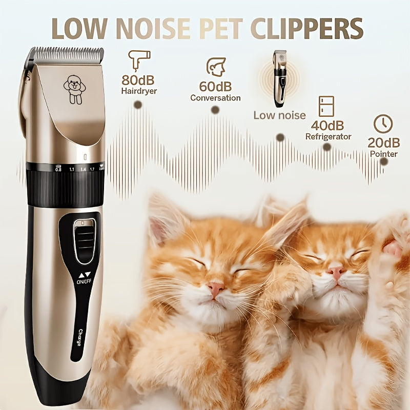 Pet Grooming Trimmer and Scissors Kit for Dogs and Cats, At-Home Hair Clipping Set with Curved Scissors Options for Small Dog and Puppy Coat Care