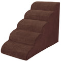 5-Step Dog Stairs with Washable Slipcover, High-Density Foam Pet Steps with Non-Slip Base for Small Dogs and Cats, Bed and Couch Access in Six Colors