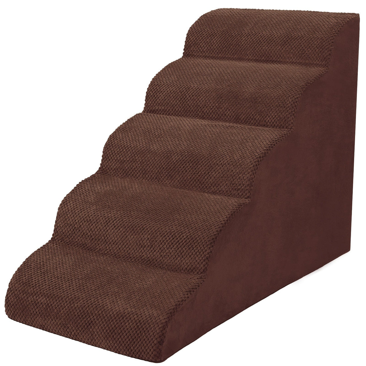 5-Step Dog Stairs with Washable Slipcover, High-Density Foam Pet Steps with Non-Slip Base for Small Dogs and Cats, Bed and Couch Access in Six Colors