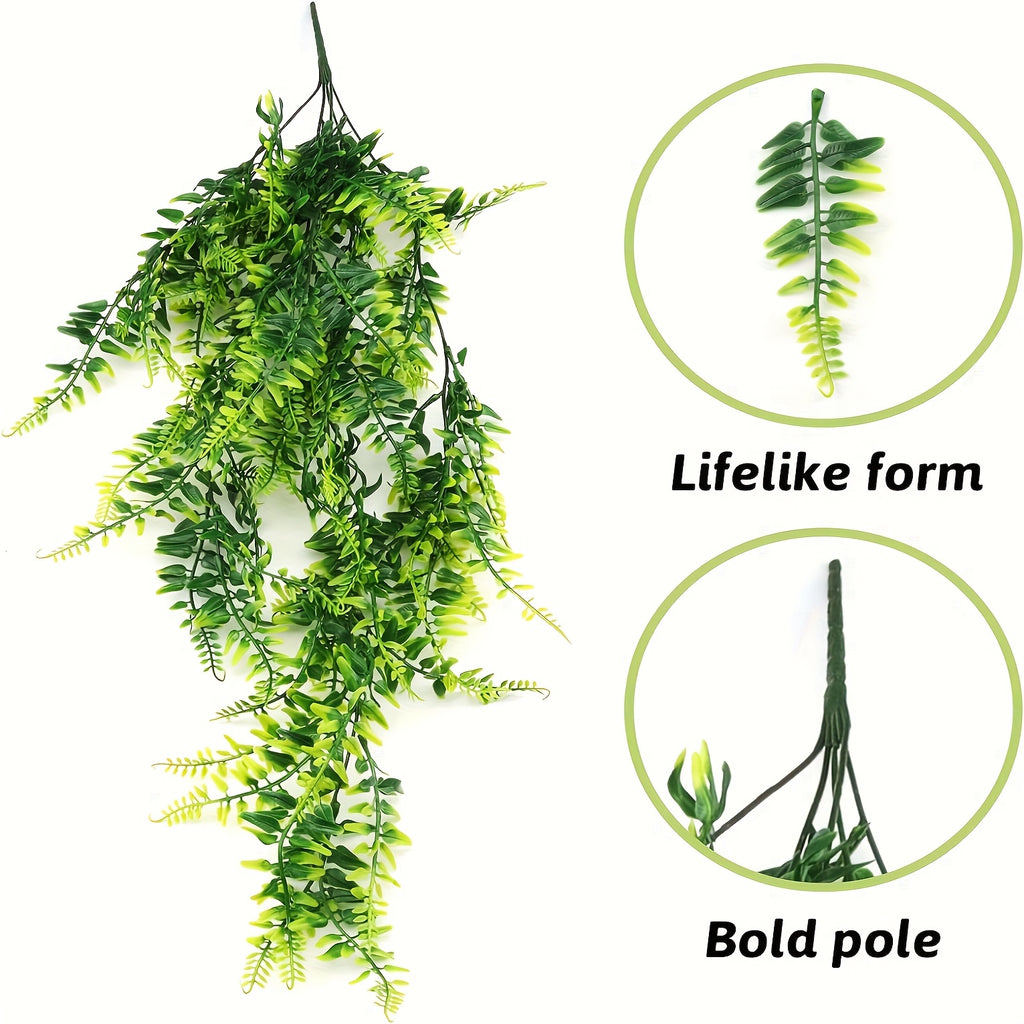 Bearded Dragon Tank Accessories 12 Piece Set with Woven Reptile Hammock, Artificial Plants, Leafy Vine and Suction Cups for Terrarium Decoration