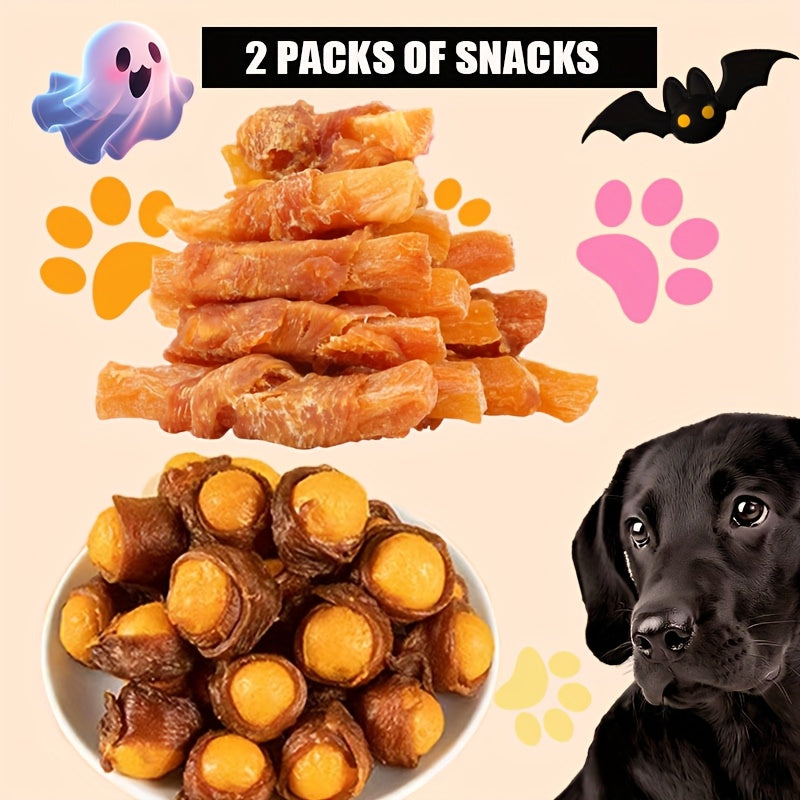 Dog Treats Variety Pack with Chicken Wrapped Sweet Potato, Paw Party Mix Chewy Snacks for Small, Medium and Large Dogs, Training and Everyday Rewards