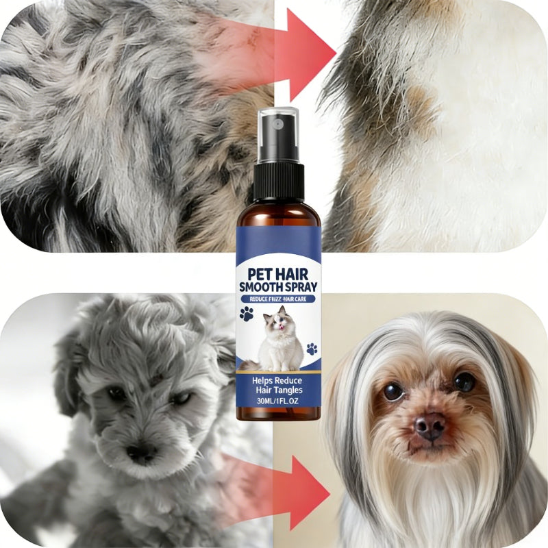 Pet Detangling Spray 30 mL, Fur Smoothing Grooming Spray for Dogs and Cats, Coat Care for Easier Brushing and Everyday Tangle Management
