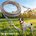 25 Foot Dog Tie Out Cable with Quick-Release Swivel Clips and 360-Degree Rotating Clasp, Transparent Outdoor Yard Lead for Supervised Dog Time
