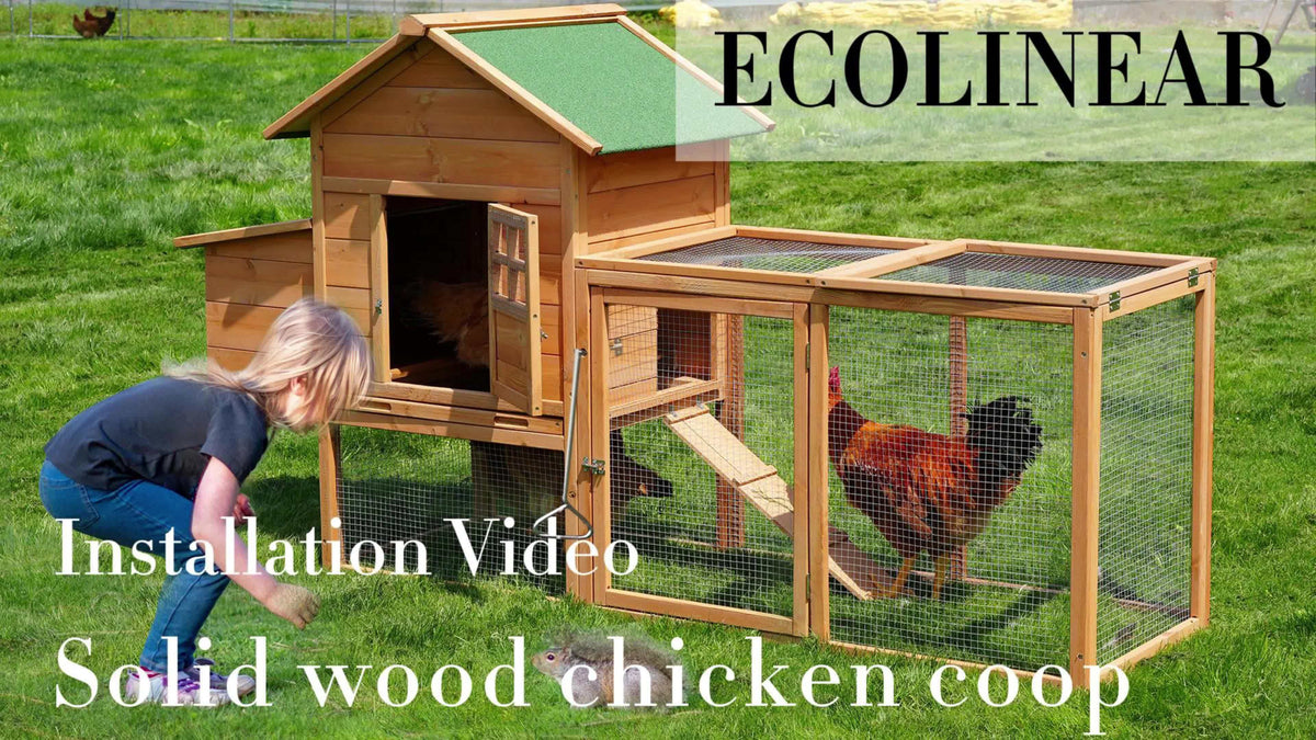 Wooden Chicken Coop with Run and Nesting Box, Raised Backyard Hen House with Access Ramp, Removable Cleaning Tray and Optional Wheeled Models