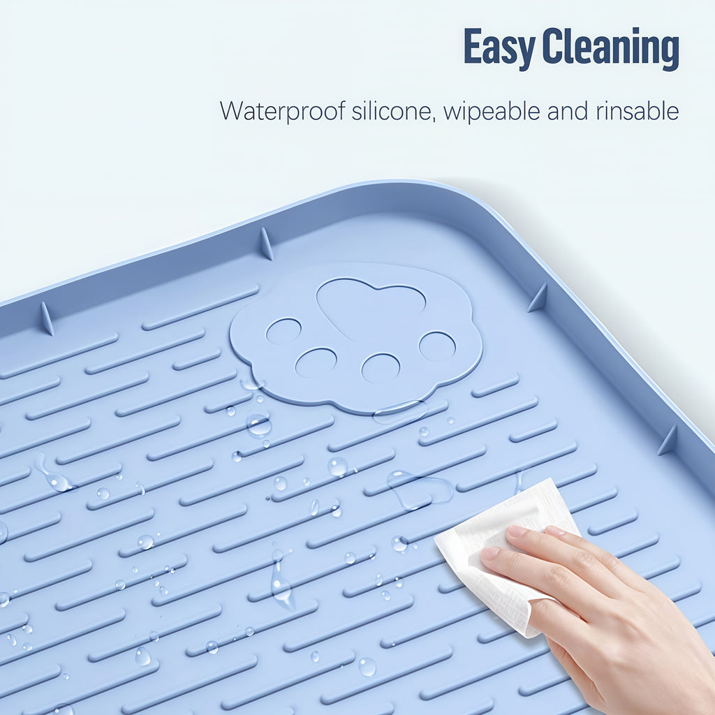 Silicone Pee Pad Holder for Dogs, Bartuke Washable Raised-Edge Training Pad Tray with Non-Slip Surface for Indoor Potty Routines, Pads Not Included