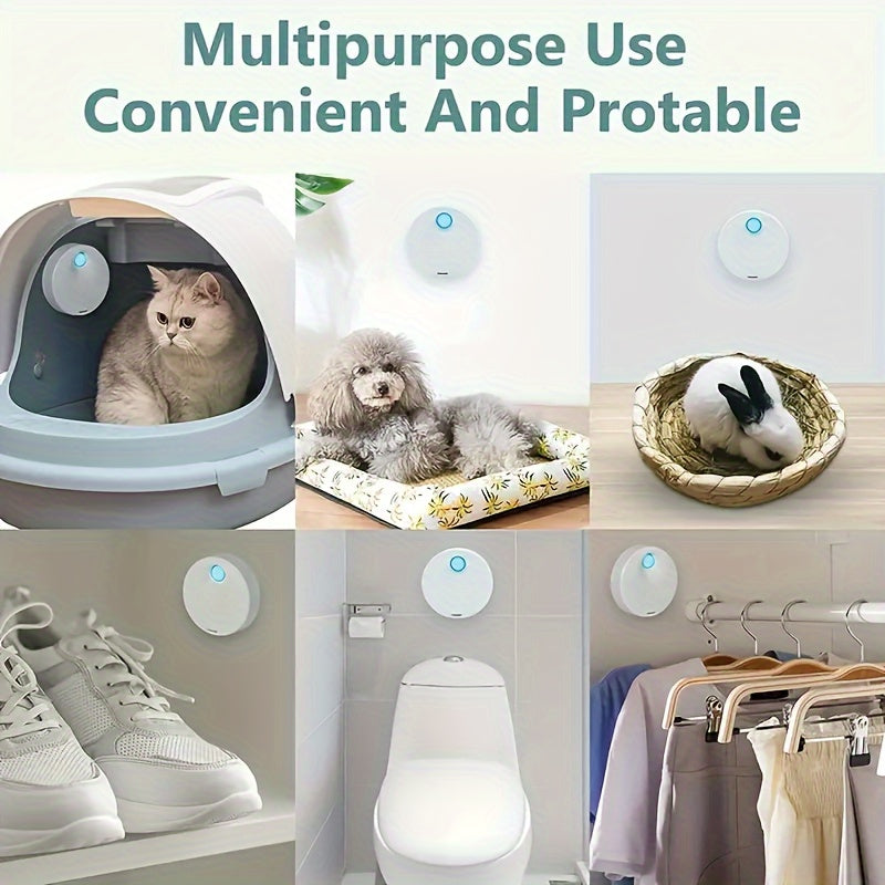 Cat Litter Box Deodorizer with Intelligent Sensor Light, White Automatic Pet Odor Management Device for Cat and Dog Toilet Areas, 1 Piece