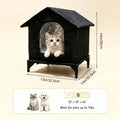 Outdoor Cat House with Raised Floor, Weatherproof Insulated Shelter for Feral and Stray Cats, Easy Assembly for Porch and Garage, Black or Grey