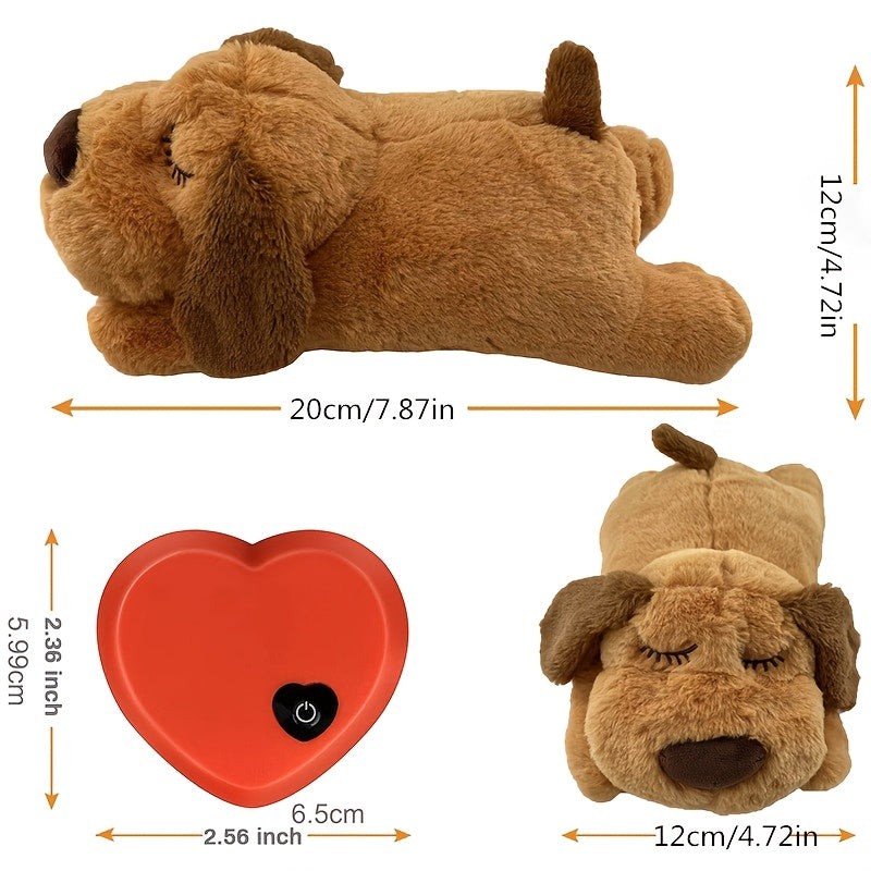 Heartbeat Puppy Toy, Soft Plush Cuddle Companion for Dogs and Kittens, Dog, Cat and Bear Styles with Single or Two-Piece Options, Batteries Not Included