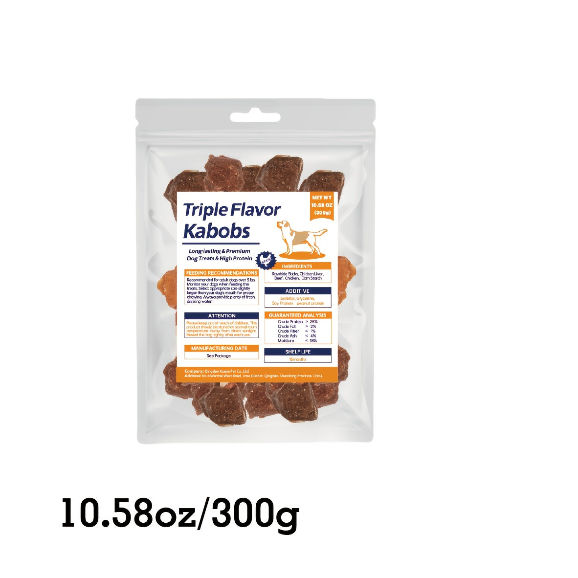 Dog Treats with Chicken Jerky, Duck Strips, Sweet Potato Wraps or Triple Flavored Kabobs, Selectable Snack Packs for Supervised Rewards