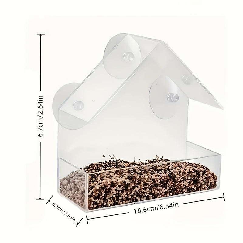 Acrylic Bird Cage Feeder, Transparent Wall-Mounted Pet Bird Food Holder for Visible Food Levels and Everyday Cage Feeding, Two Listed Style Options