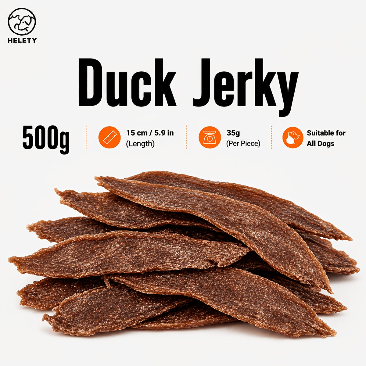 Dog Treat Strips in Chicken or Duck Jerky, Easy-to-Tear Chewy Training Rewards and Daily Snacks for Small, Medium and Large Dogs