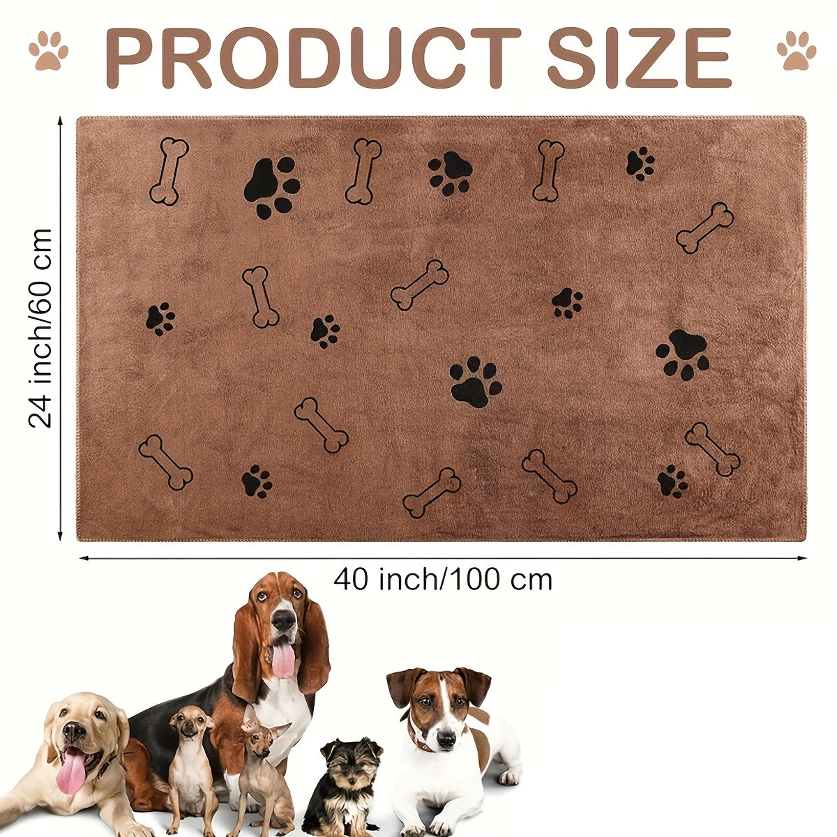 Microfiber Pet Towels 3-Pack, Soft Absorbent Quick-Drying Medium Bath Towels for Dog and Cat Grooming, Post-Bath Drying and Everyday Paw Cleanup