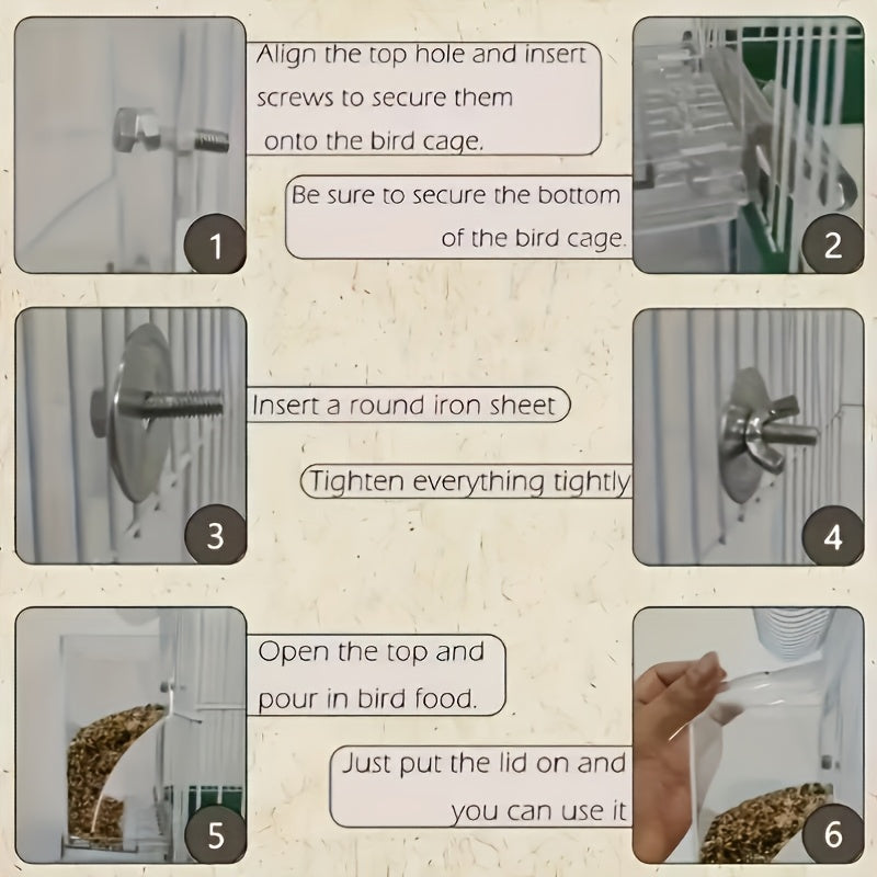 Clear Acrylic Automatic Bird Feeder, Battery-Free Seed Dispenser with Spill-Reducing Design for Outdoor Feeding and Easy Daily Cleaning