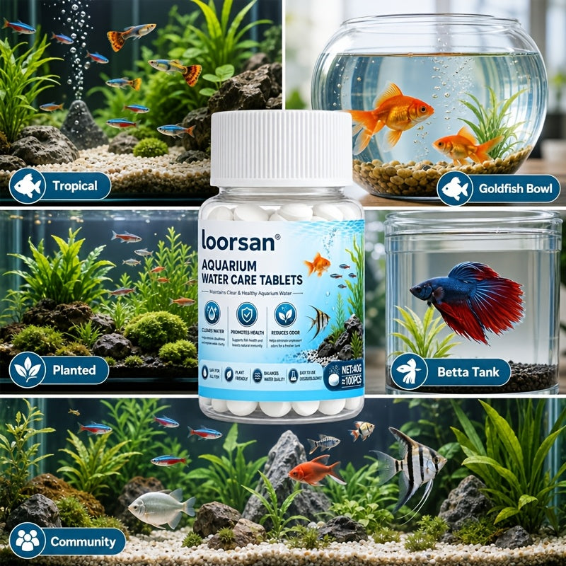 Aquarium Water Purifying Tablets, 40g White Option for Home Fish Tank Care, Aquarium Maintenance Supplies for Fish-Keeping Households
