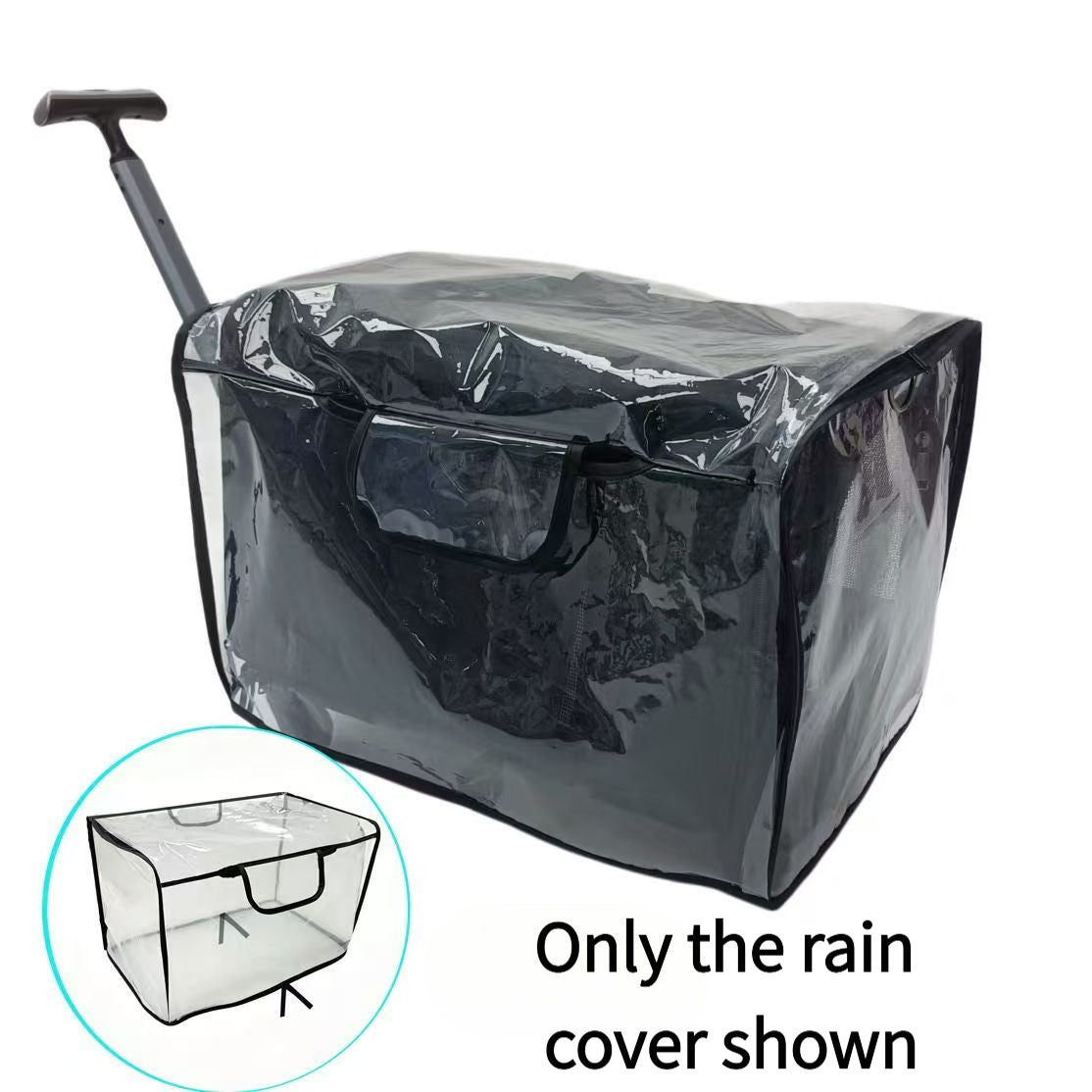 Cat Carrier Rain Cover Only, Transparent EVA Dust Cover with Double-Zipper Access Door for Pet Trolley Suitcases, 50 x 33 x 31 cm