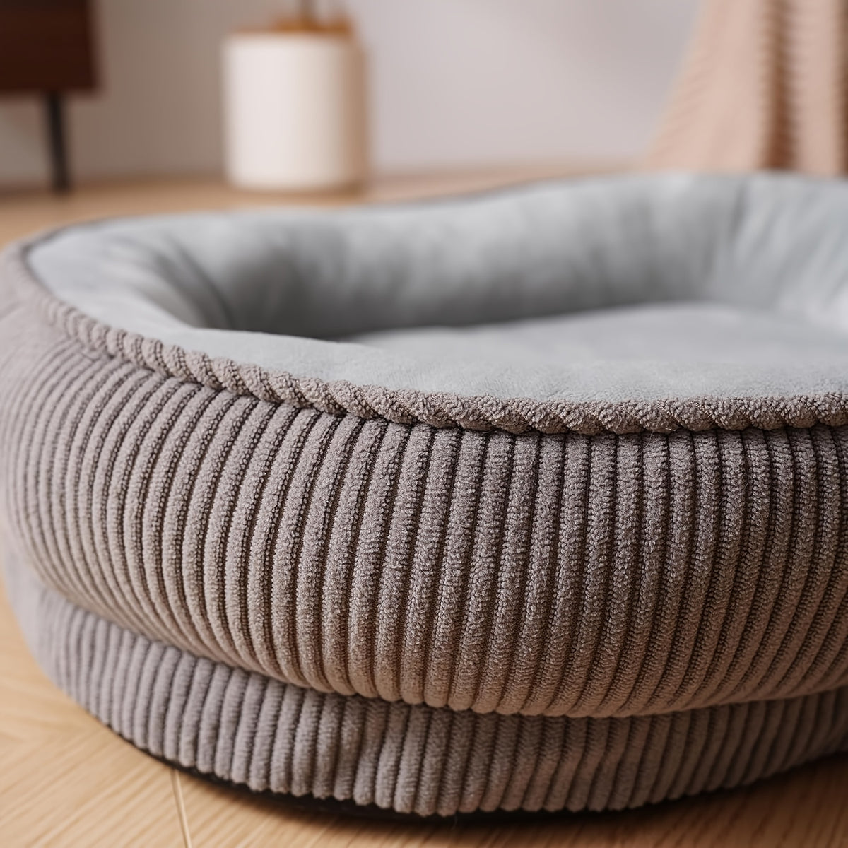 Memory Foam Dog Bed with Raised Edges, Removable Washable Cover and Non-Slip Bottom, Grey Cozy Pet Sofa in 20, 23, 29 and 35 Inch Sizes