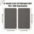 Cat Litter Mat Set of 2, Double-Layer Honeycomb Litter Catchers for Multi-Cat Homes, Washable Scatter Control Mats in XXL Pair or L and M Combo