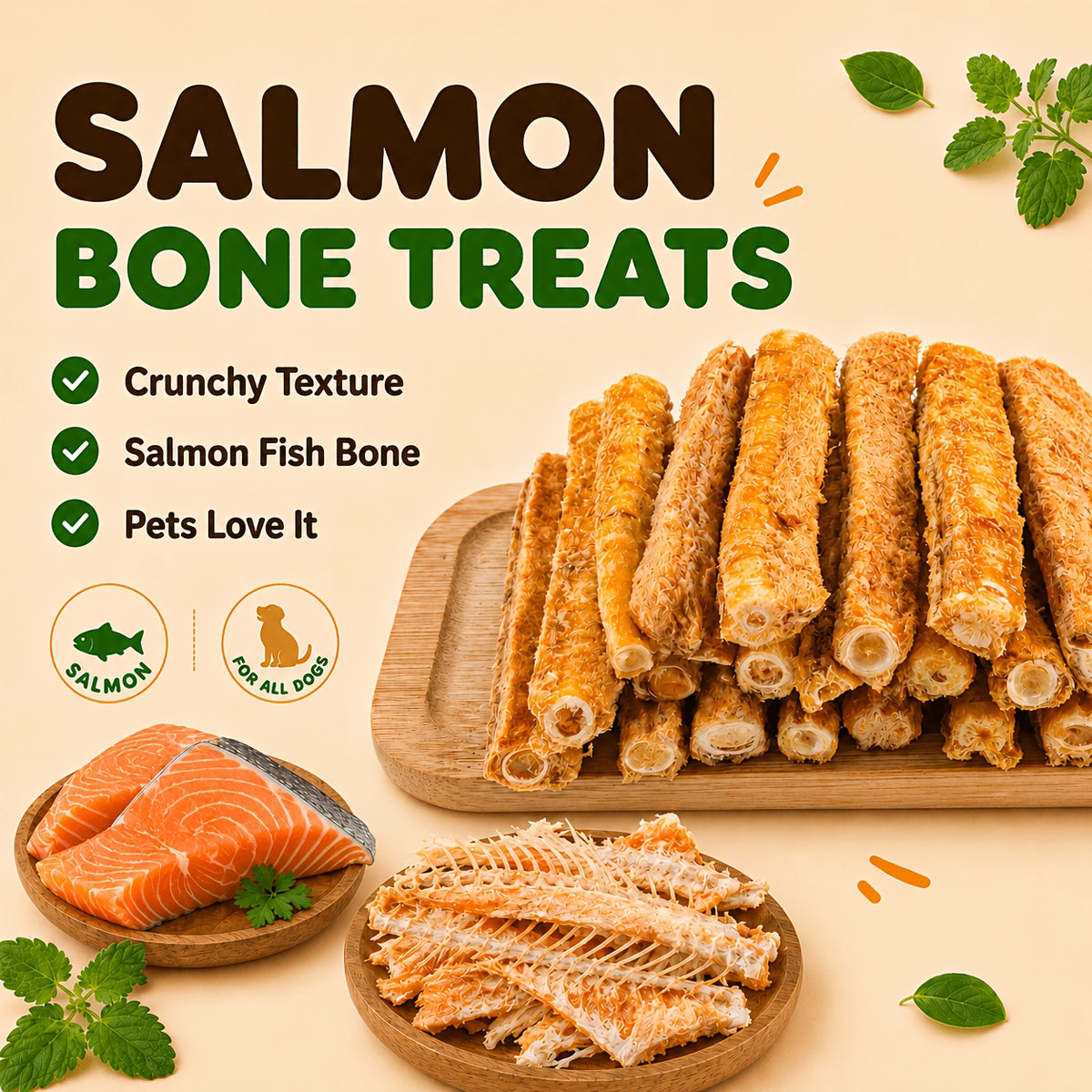 Salmon Dog Treats 85g, Freeze-Dried Crunchy Fish Snacks for Supervised Training Rewards, Walks and Everyday Treat Time for Small and Medium Dogs