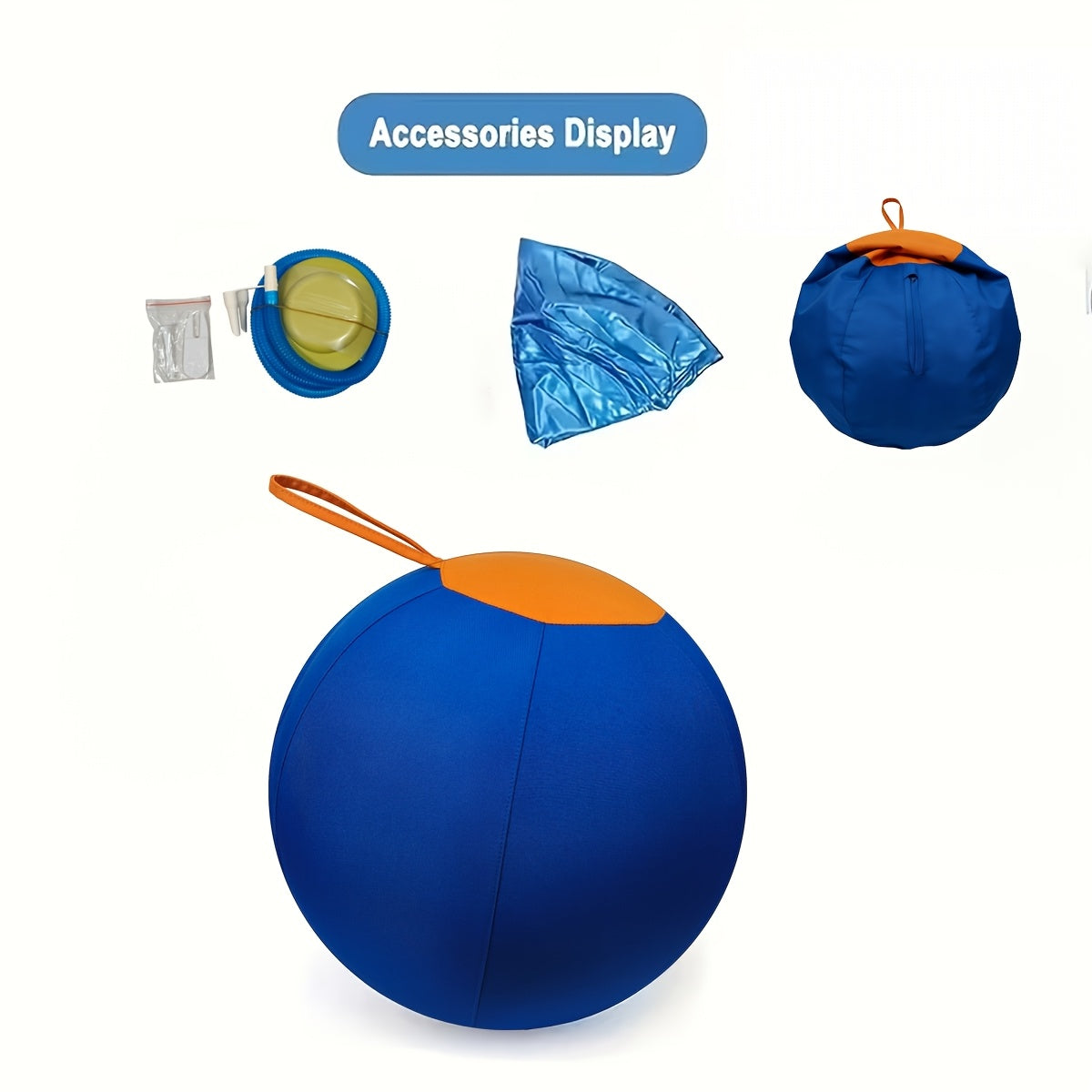Herding Ball for Dogs with Handle and Air Pump, Large Inflatable Outdoor Training Toy for Australian Shepherds, Border Collies and Backyard Play