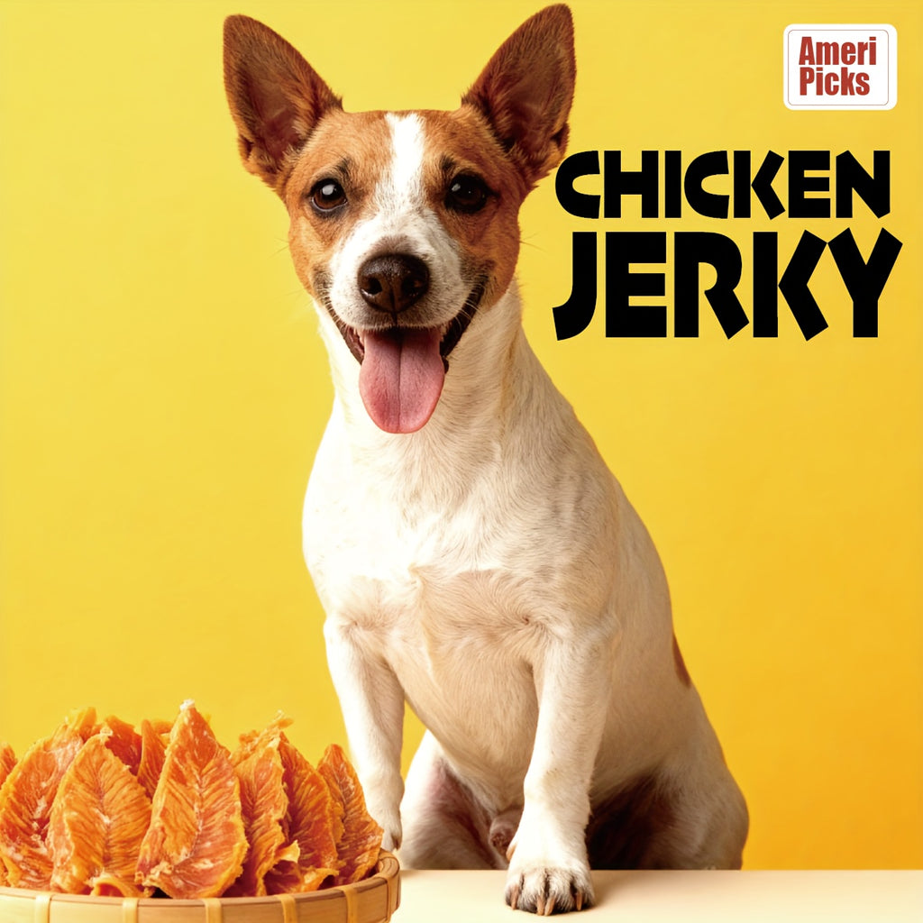 Grain-Free Chicken Jerky Strips for Dogs, High-Protein Dried Meat Training Treats for Small and Large Breeds, 300g, 600g and 900g Options