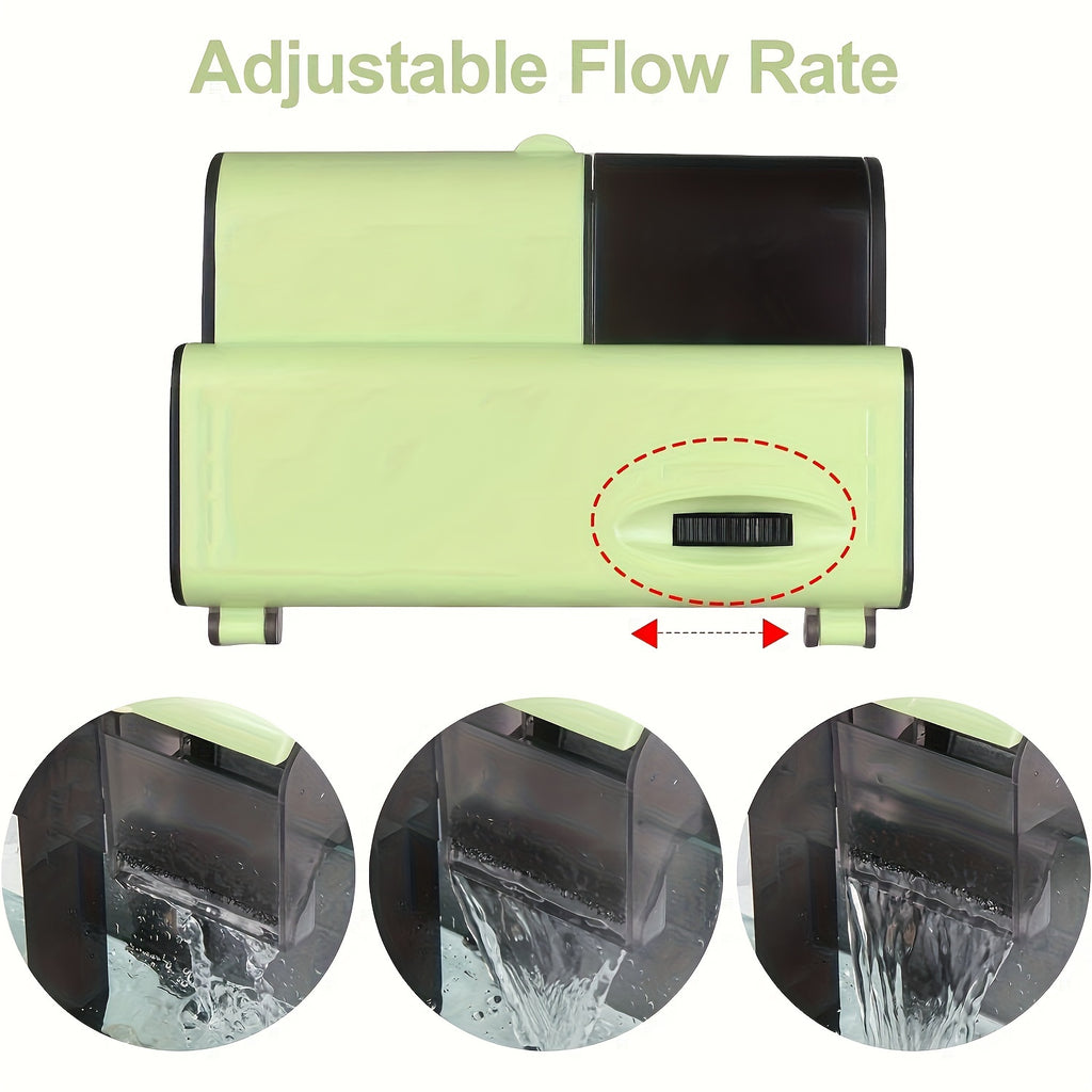 Aquarium Filter with Surface Skimmer, 167 GPH 8W Hang On Back Dual Filtration with Adjustable Flow for 10-45 Gallon Freshwater and Saltwater Tanks