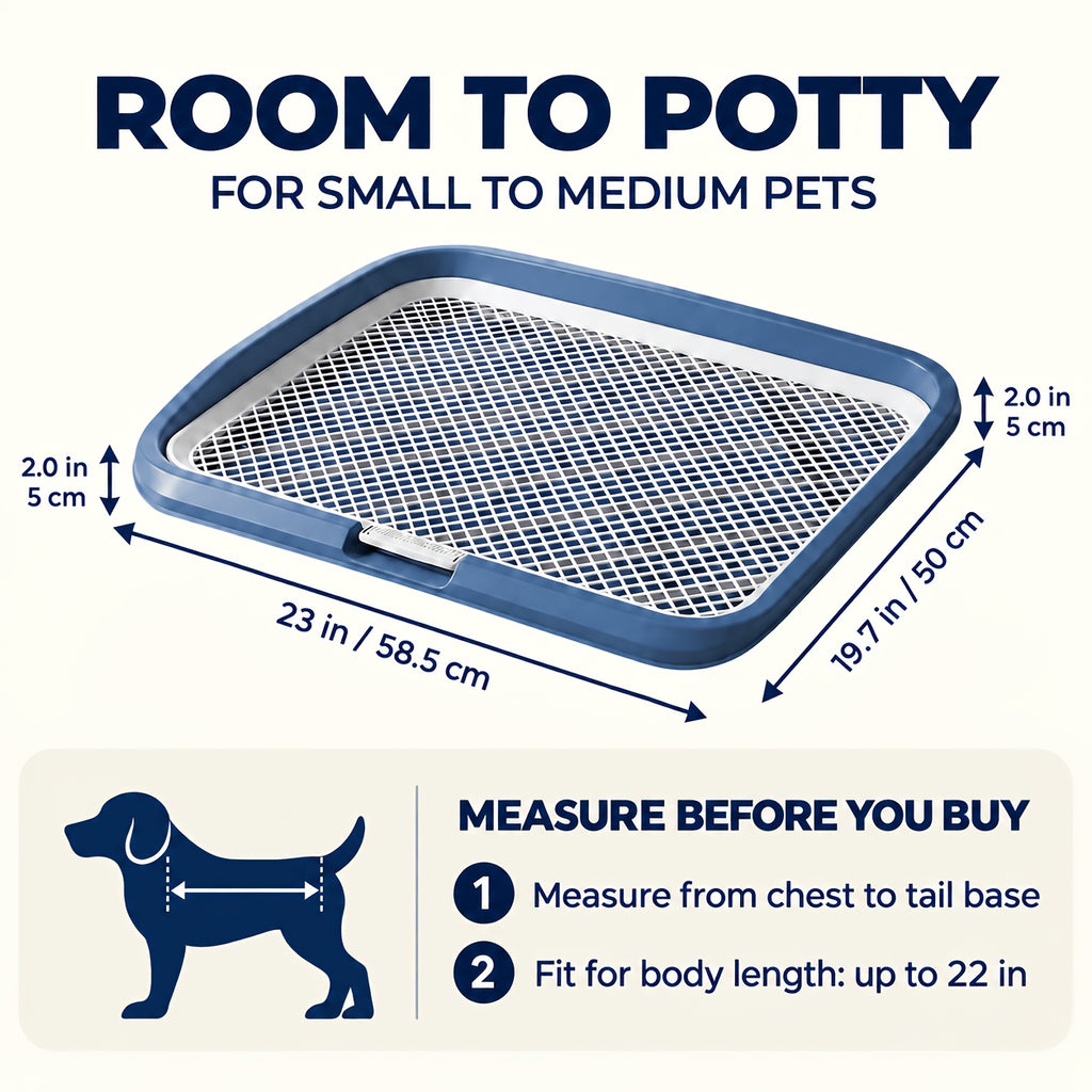 Dog Pee Pad Holder with Removable Grate, Leak-Proof Washable Puppy Potty Training Tray for Indoor Apartment Toilet Routines
