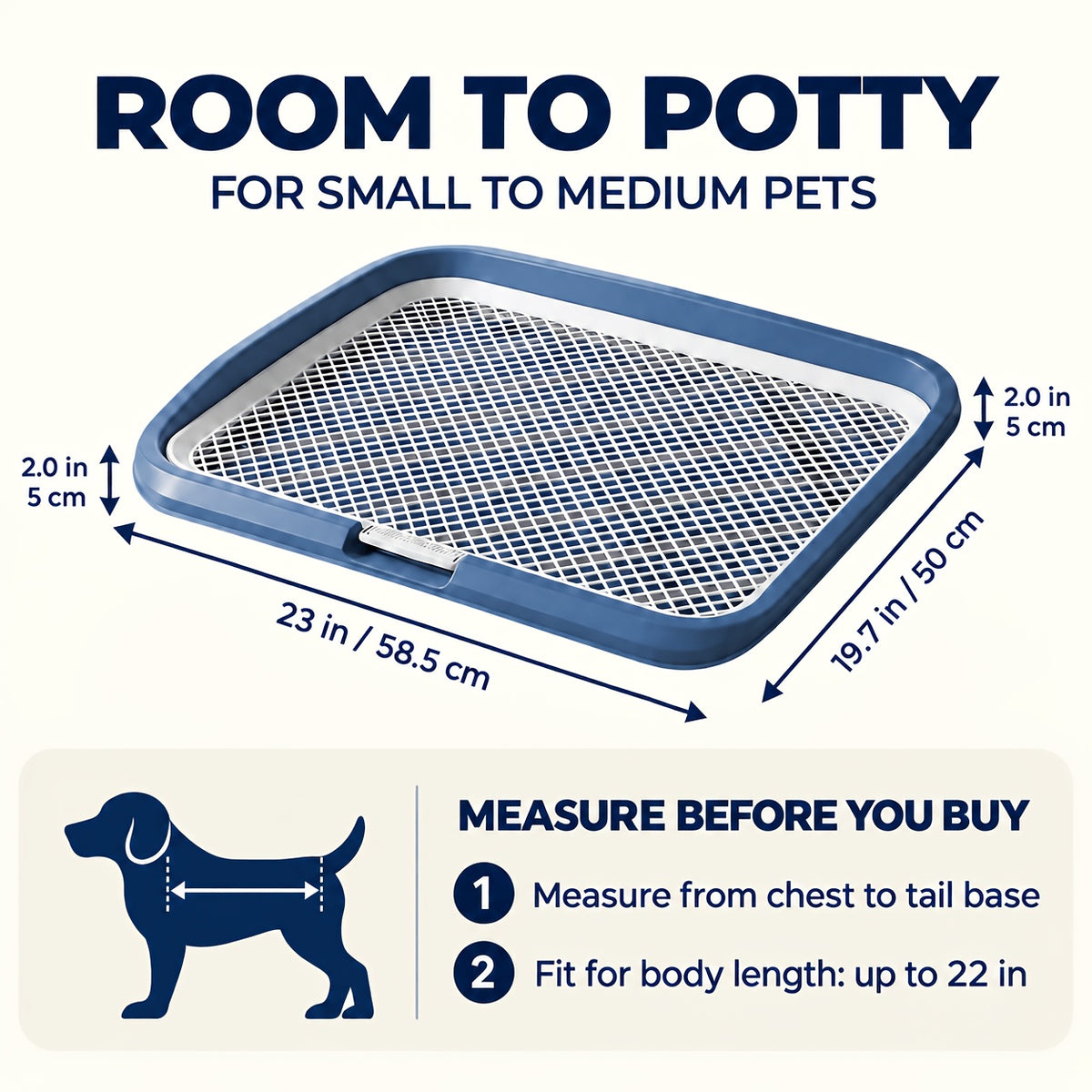 Dog Pee Pad Holder with Removable Grate, Leak-Proof Washable Puppy Potty Training Tray for Indoor Apartment Toilet Routines
