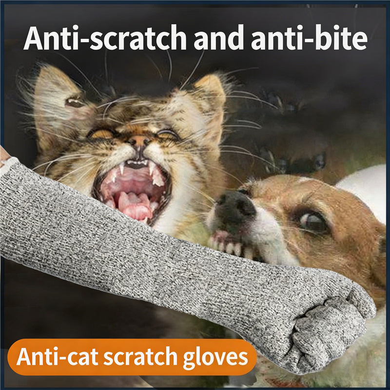 Cat Grooming Gloves with Long Arm Coverage, 6-Piece Scratch-Resistant Set for Nail Trimming, Bathing and Gentle Dog and Cat Handling
