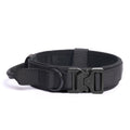 Wide Tactical Dog Collar 1.8 Inch with Control Handle, Quick-Release Metal Buckle and D-Ring, Nylon Walking and Training Collar for Medium and Large Dogs