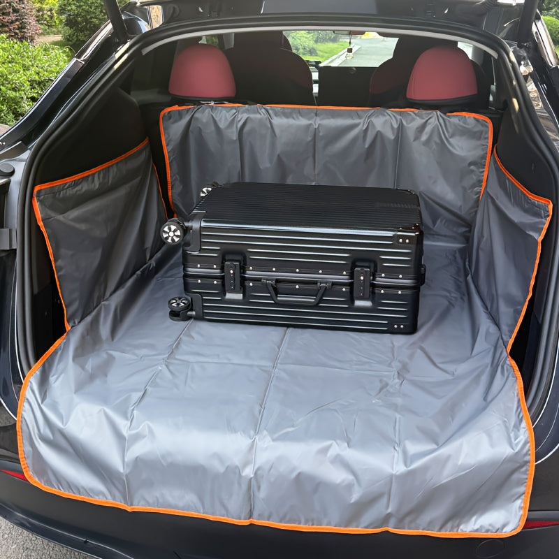 Dog Cargo Liner with Orange Trim and Side Flaps, Pet Trunk Cover for SUVs and Cars, Rear Interior Protector for Everyday Travel