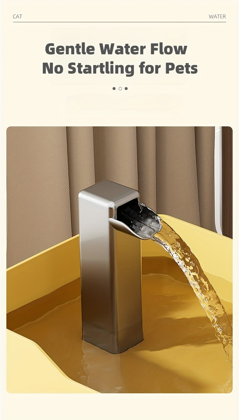 USB Cat Water Fountain with 4-Stage Filtration, Quiet Automatic Circulating Pet Drinking Dispenser for Cats and Dogs with Visible Water Level Window