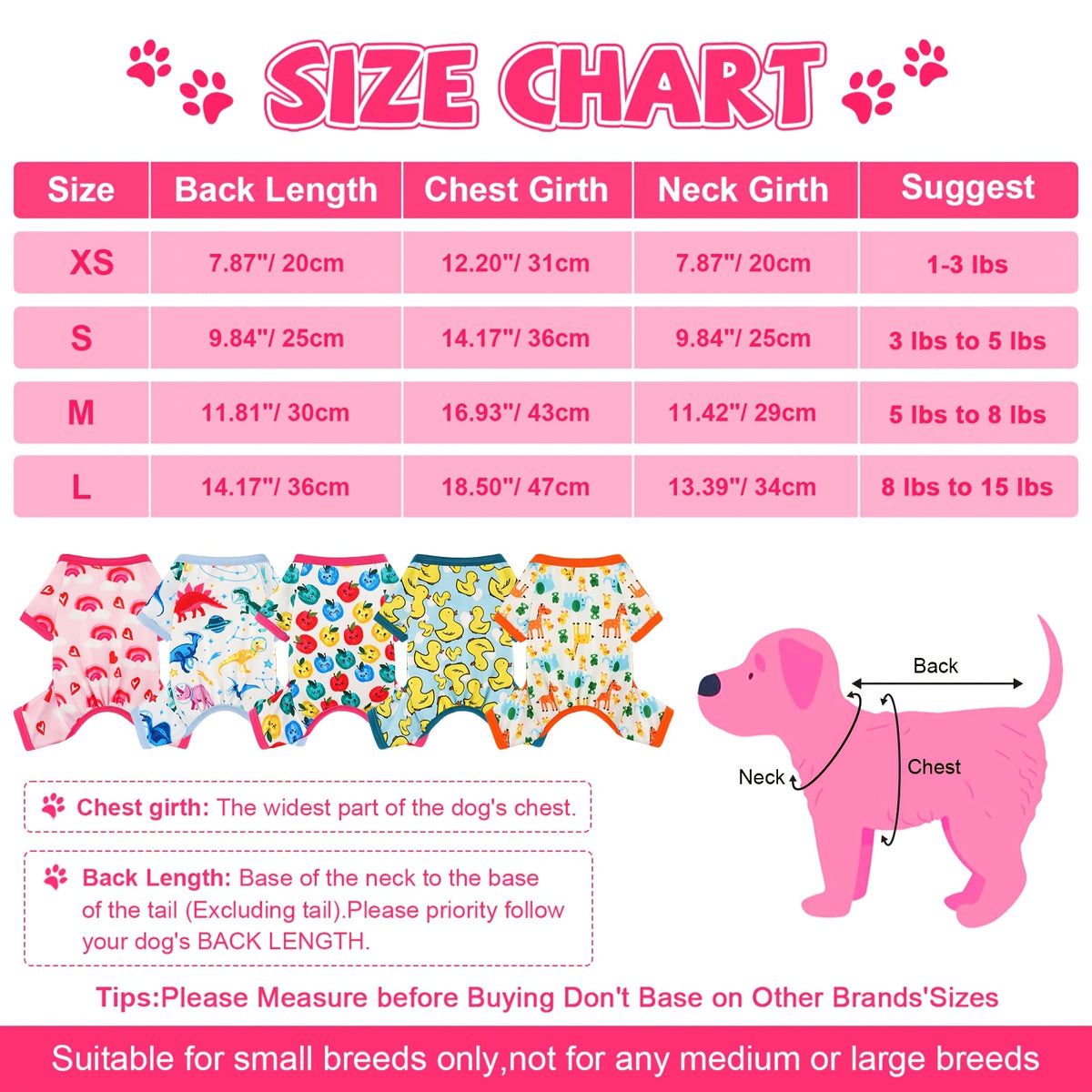 Four-Leg Dog Pajamas for Small Dogs and Cats, Soft Stretch Knit Pullover Pet Onesie for Spring Summer Lounging, XS S M L in Five Color Options