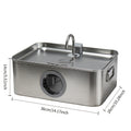 Stainless Steel Dog Water Fountain 12L 3.2 Gal for Large Dogs and Multi-Pet Homes, Ultra Quiet Pet Water Dispenser with Water Level Window, Dry Burn Protection and Red Blue Indicator Lights, Easy to Clean, Without Battery