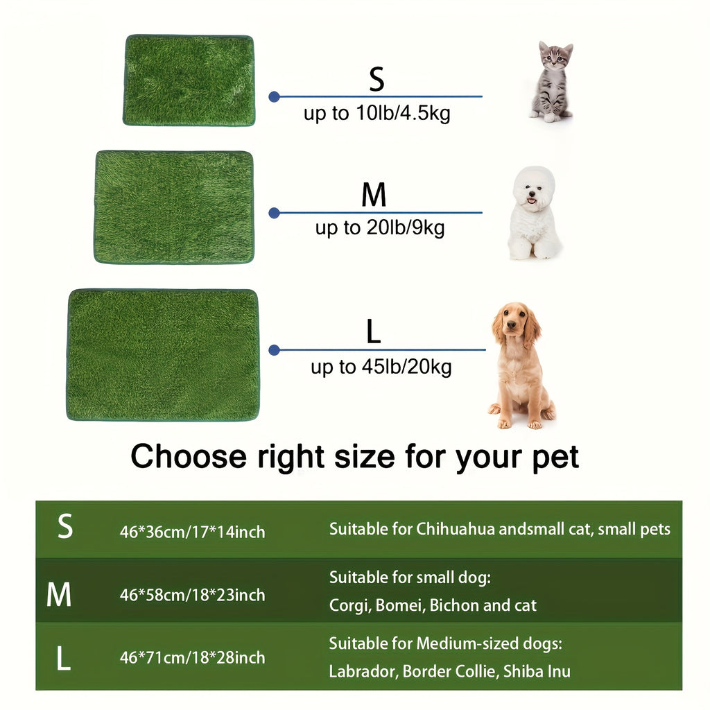 Artificial Grass Potty Training Mat for Dogs, Washable Reusable Turf Pad with Drainage and Non-Slip Base for Indoor and Outdoor Use