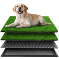 Portable Dog Grass Potty 20 x 16 Inch, Washable 3-Layer Puppy Training Toilet with Drainage Tray and Two Turf Mats for Apartments, Balconies and Travel