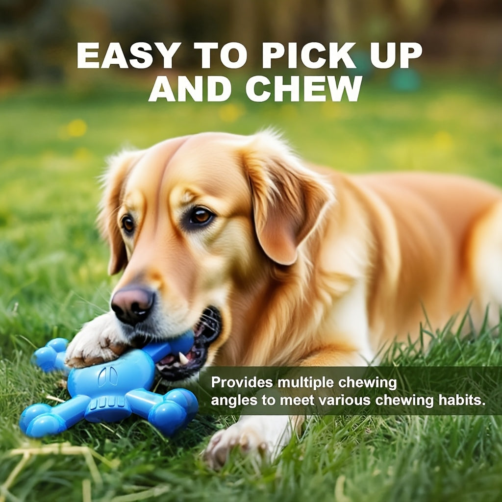 Heavy Duty Nylon Dog Chew Bone in Blue or Orange, Chewing Toy for Medium Dogs and Supervised Everyday Play, Pet Enrichment Gift