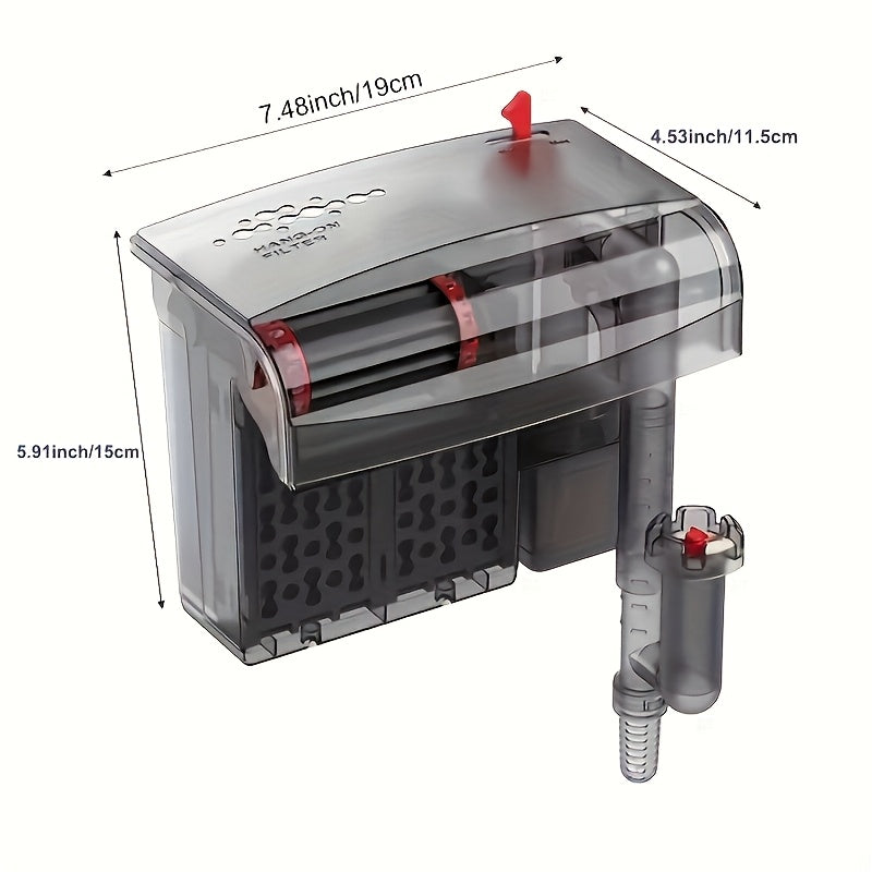 Hang On Back Aquarium Filter with Adjustable Waterfall Flow, External Fish Tank Power Filter in 5W 80 GPH and 8W 110 GPH Options