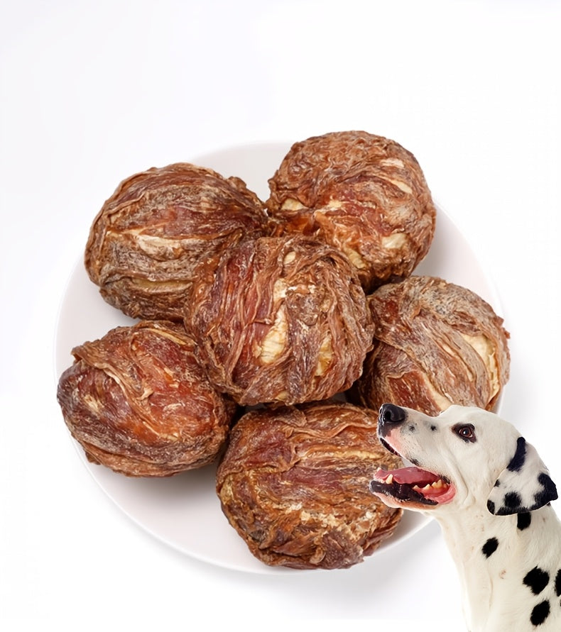 Duck Egg Yolk Dog Treat Balls, 100g Meat-Wrapped Filled Chew Snacks for Supervised Reward Time, Everyday Treats and Dog Lover Gift Baskets