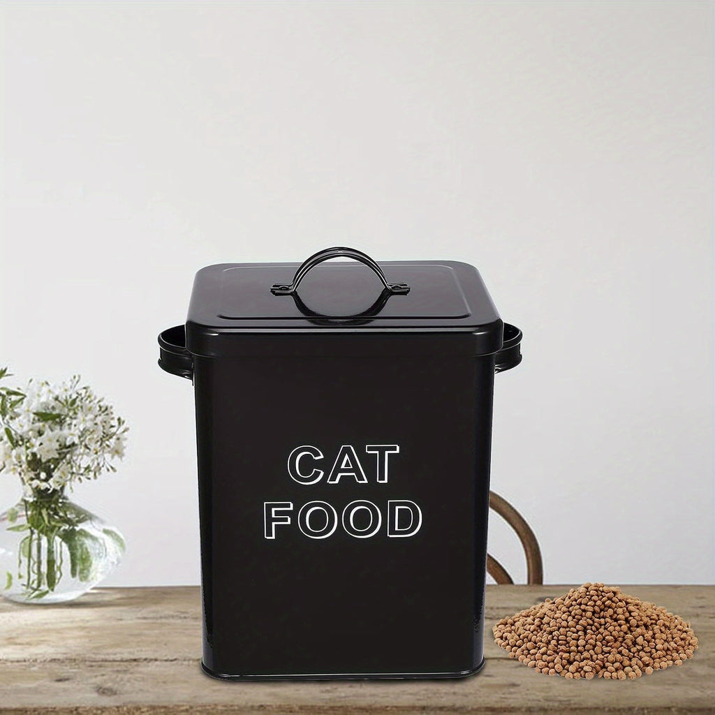 Pet Food Storage Canister Set, Airtight Carbon Steel Containers with Lids and Measuring Scoop for Dog and Cat Dry Food, Treats and Pantry Organization