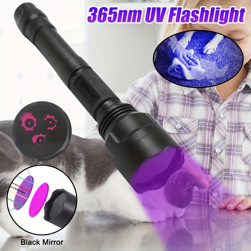 UV Flashlight for Pet Urine Detection, C8 365nm Blacklight with Black Filter Lens, USB Rechargeable Inspection Light for Minerals and Rockhounding