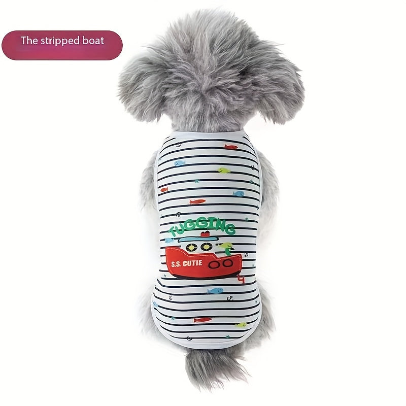 Dog Clothes 6 Pack with Cute Prints, Breathable Polyester Pet Outfits for Small and Medium Dogs and Cats, XS to XL for Everyday Dress-Up and Photos