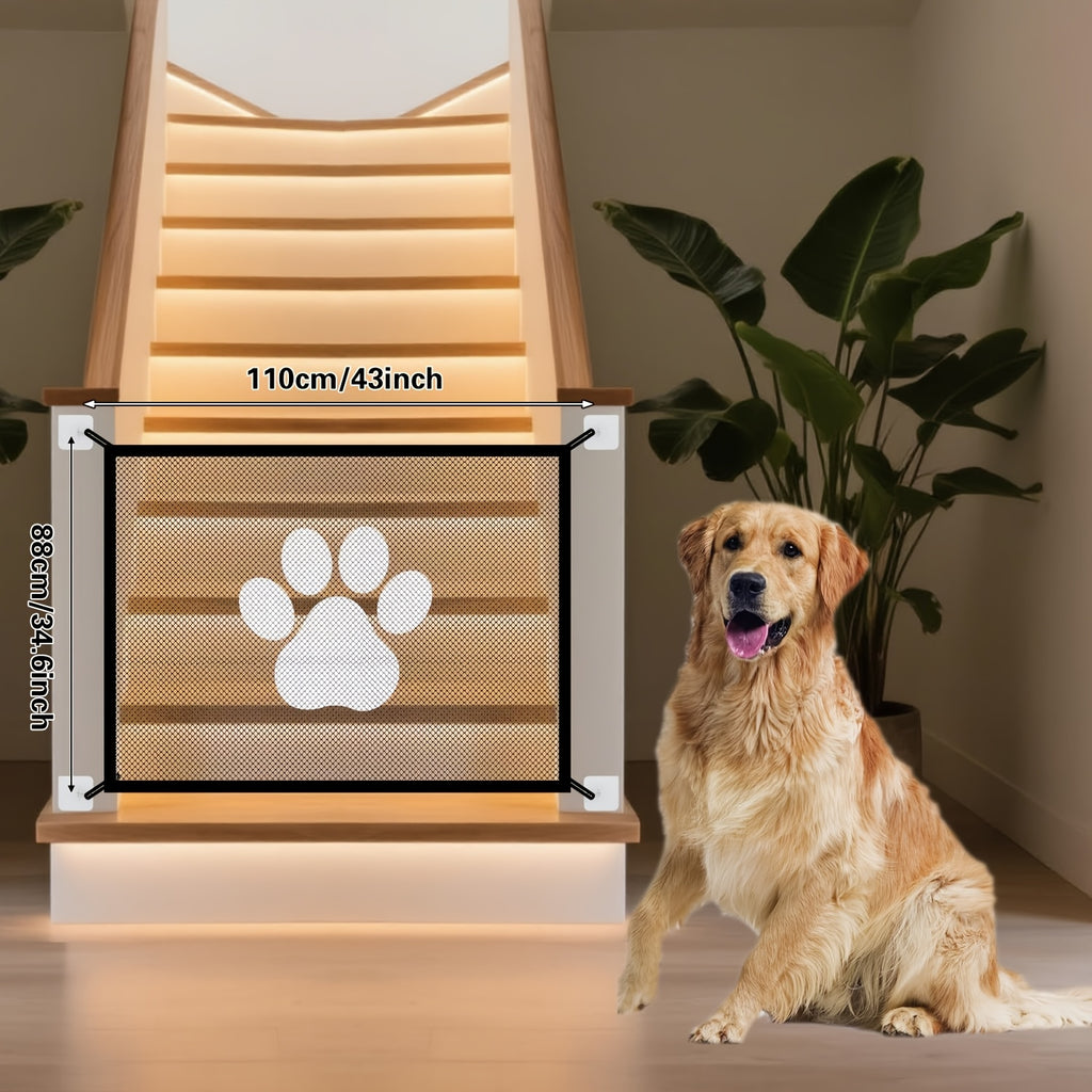Dog Mesh Gate for Room Separation, Portable Folding Pet Barrier Net with 43.31 Inch Small and 70.87 Inch Large Length Options or Model M Set