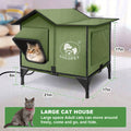 Cat House with Detachable Heating Pad, XL 21 x 17 x 17 Inch Pet Shelter and Elevated Bed for Cats and Small Dogs, Indoor and Outdoor Use