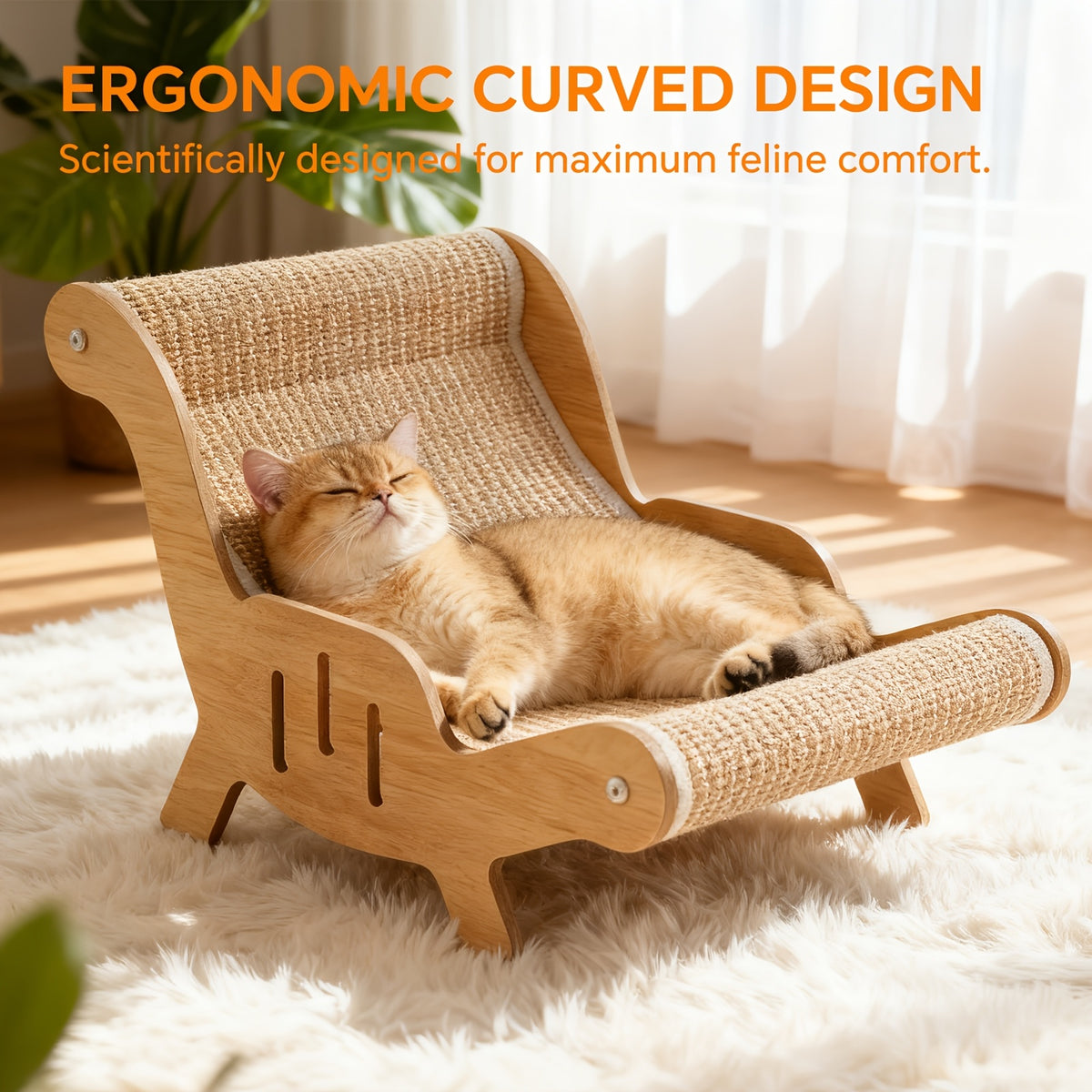 Cat Scratching Chair with Sisal Rope, Durable Cat Lounge Sofa for Indoor Scratching and Resting, Sturdy Everyday Pet Furniture